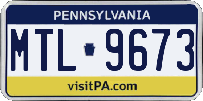 PA license plate MTL9673