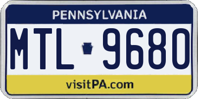 PA license plate MTL9680