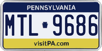 PA license plate MTL9686
