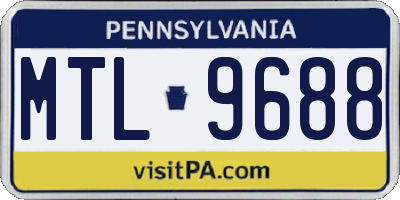 PA license plate MTL9688