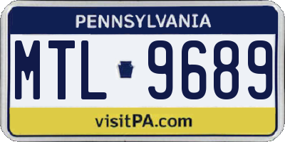 PA license plate MTL9689