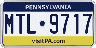 PA license plate MTL9717