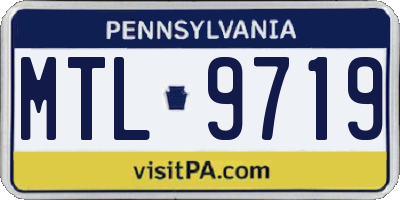PA license plate MTL9719