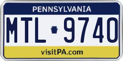 PA license plate MTL9740