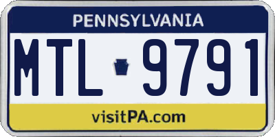 PA license plate MTL9791