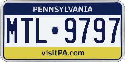 PA license plate MTL9797