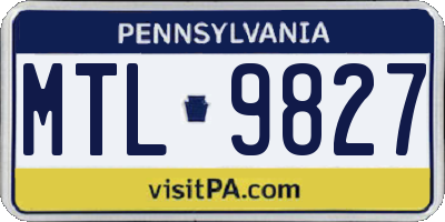 PA license plate MTL9827