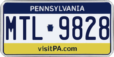 PA license plate MTL9828