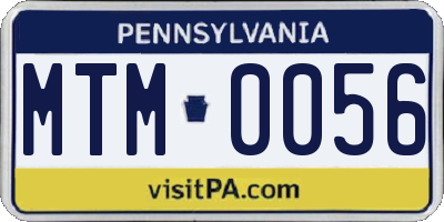 PA license plate MTM0056