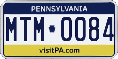 PA license plate MTM0084