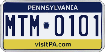 PA license plate MTM0101