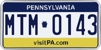 PA license plate MTM0143