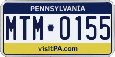 PA license plate MTM0155