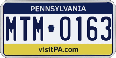 PA license plate MTM0163