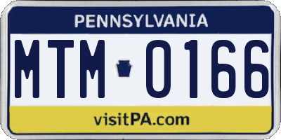 PA license plate MTM0166