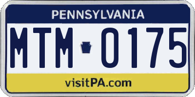 PA license plate MTM0175