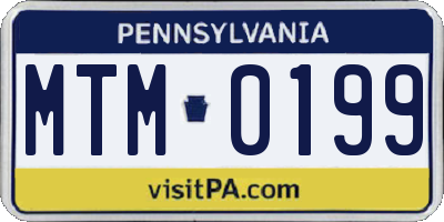 PA license plate MTM0199