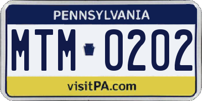 PA license plate MTM0202