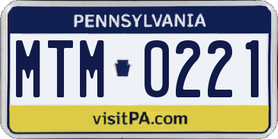 PA license plate MTM0221