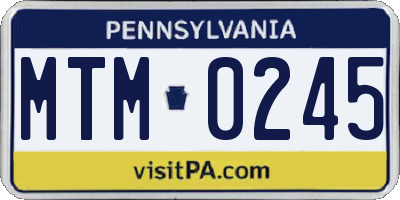 PA license plate MTM0245