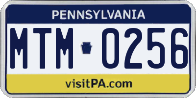 PA license plate MTM0256