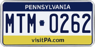 PA license plate MTM0262