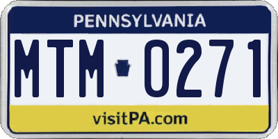 PA license plate MTM0271