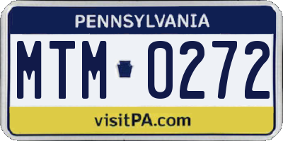 PA license plate MTM0272