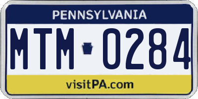 PA license plate MTM0284