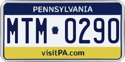 PA license plate MTM0290