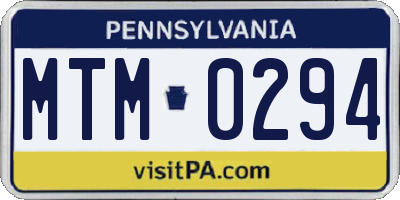 PA license plate MTM0294