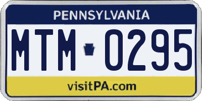 PA license plate MTM0295