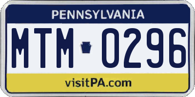 PA license plate MTM0296