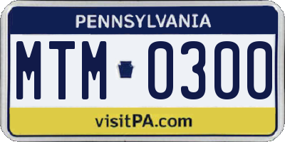 PA license plate MTM0300