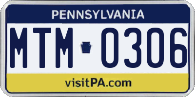 PA license plate MTM0306