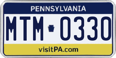PA license plate MTM0330
