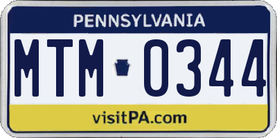 PA license plate MTM0344