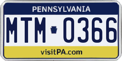 PA license plate MTM0366