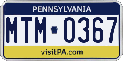 PA license plate MTM0367