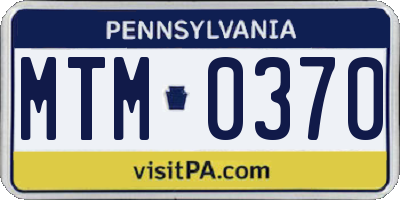 PA license plate MTM0370