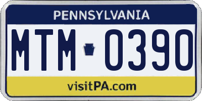 PA license plate MTM0390
