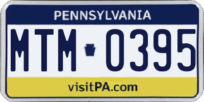PA license plate MTM0395
