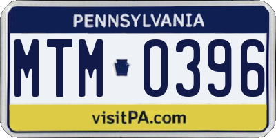 PA license plate MTM0396