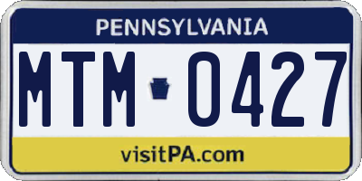 PA license plate MTM0427