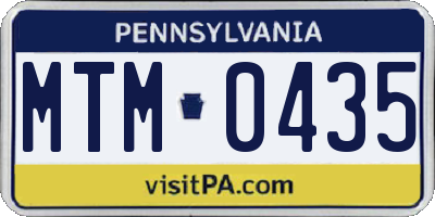 PA license plate MTM0435