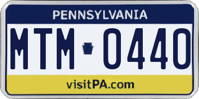 PA license plate MTM0440