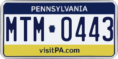 PA license plate MTM0443