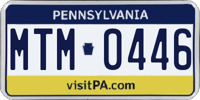 PA license plate MTM0446