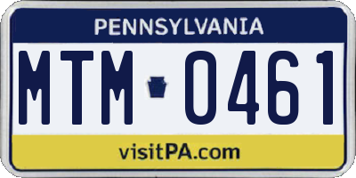 PA license plate MTM0461