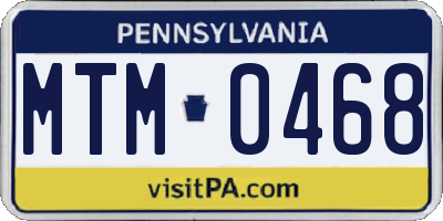 PA license plate MTM0468
